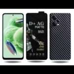 REDDWARF D+ MATTE Gaming Tempered Glass with 3D carbon fiber pattern Back Skin for Redmi Note 12 5G