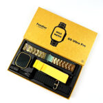 G9 Ultra Pro Smartwatch - Gold Edition | IP68 Waterproof | BT Call | Calculator | Compass | 3 Interchangeable Straps