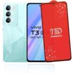 REDDWARF 11D Tempered Glass With 9H Camera Lens Protector for vivo T3 5G (Pack of 2)– Ultra Clear, Scratch-Resistant, and Bubble-Free Installation