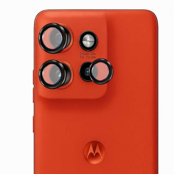 REDDWARF Metal Ring Camera Lens Protector for Motorola Edge 50 Neo - Scratch-Resistant (Pack of 1,Black)